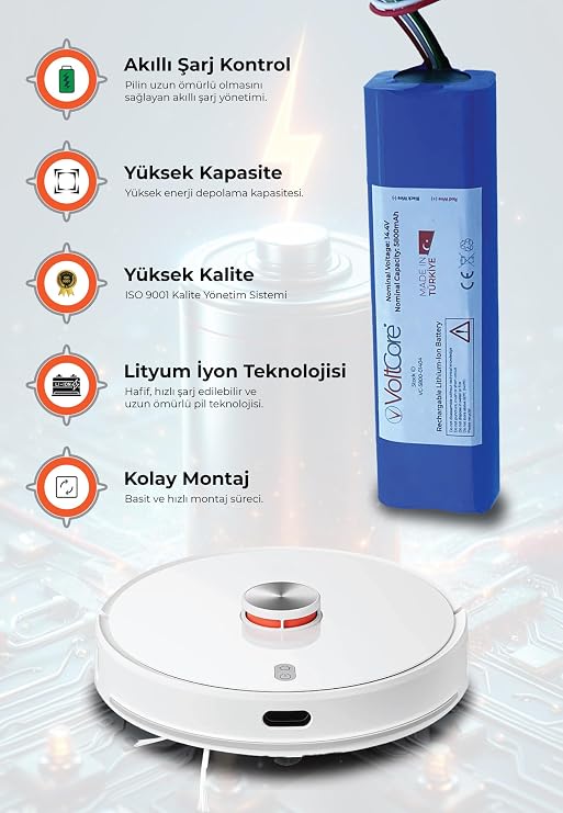 Robot Süpürge Bataryası 5800 mAh Pil Xiaomi Mi Robot Vacuum Mop Pro2+3D ile Uyumlu ürün