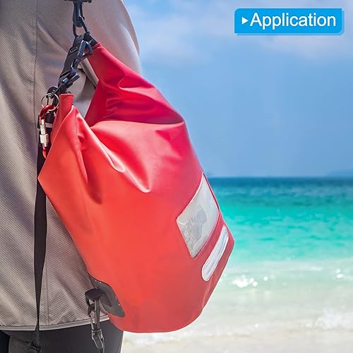 Miniatura 6 de PATIKIL Bolsa seca flotante impermeable, 20L al aire libre flotante bolsa seca mochila con ventana transparente para canotaje, rafting kayak, azul