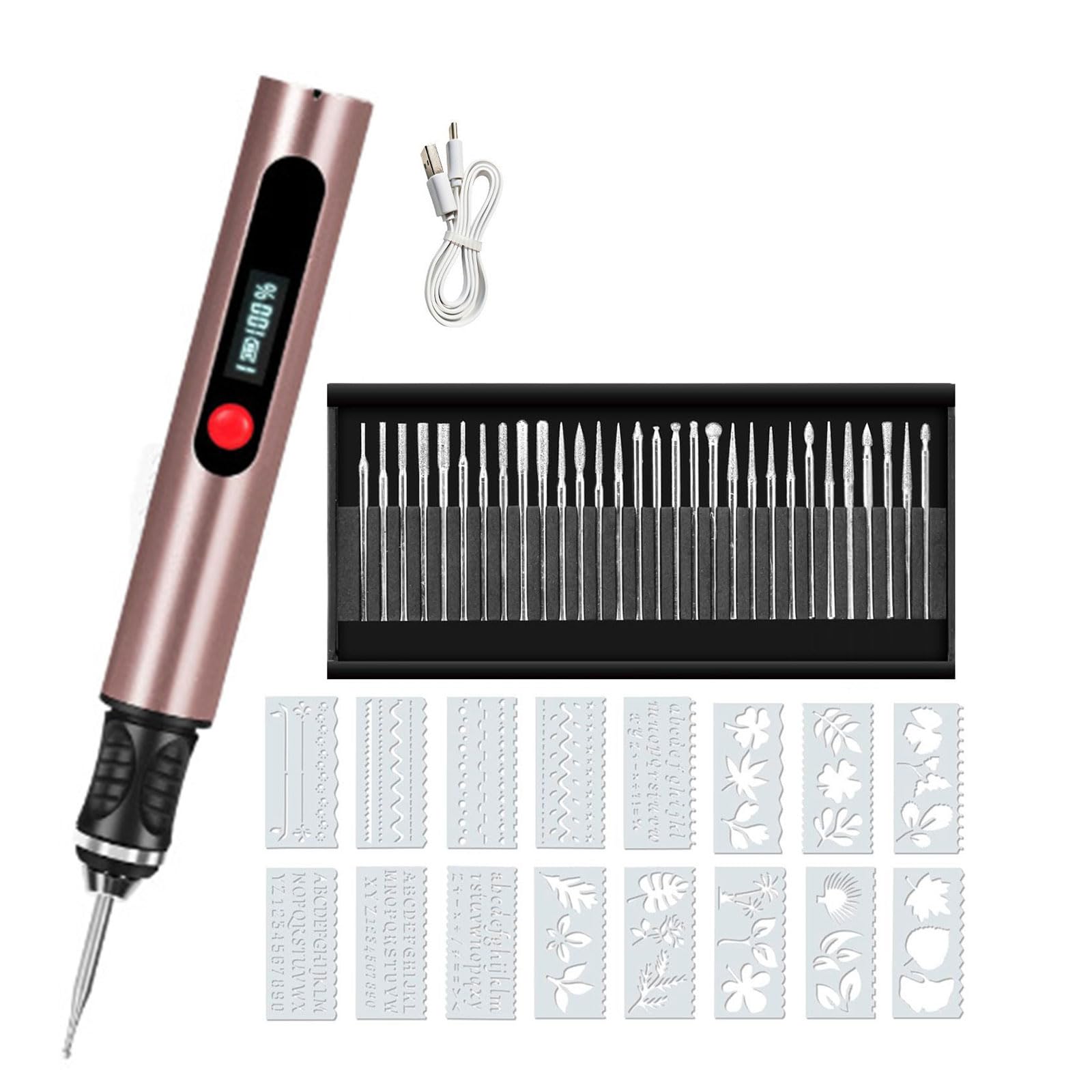 Efficient Multi Gear Engraving Pen Electric Polisher Includes Grinding Polishing Attachments and Protections Electric Polisher