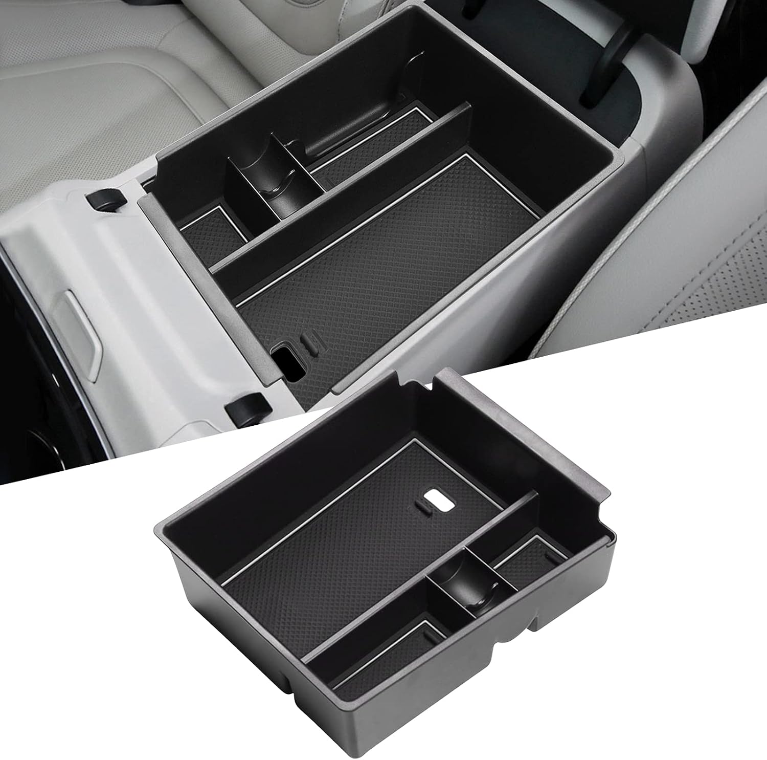 LFOTPP Car Center Console Organizer Tray for 2022+ Tucson NX4 Limited Glove Box Holder Car Accessories Secondary Storage Box (Automatic Transmission Tucson Limited Only) (White)