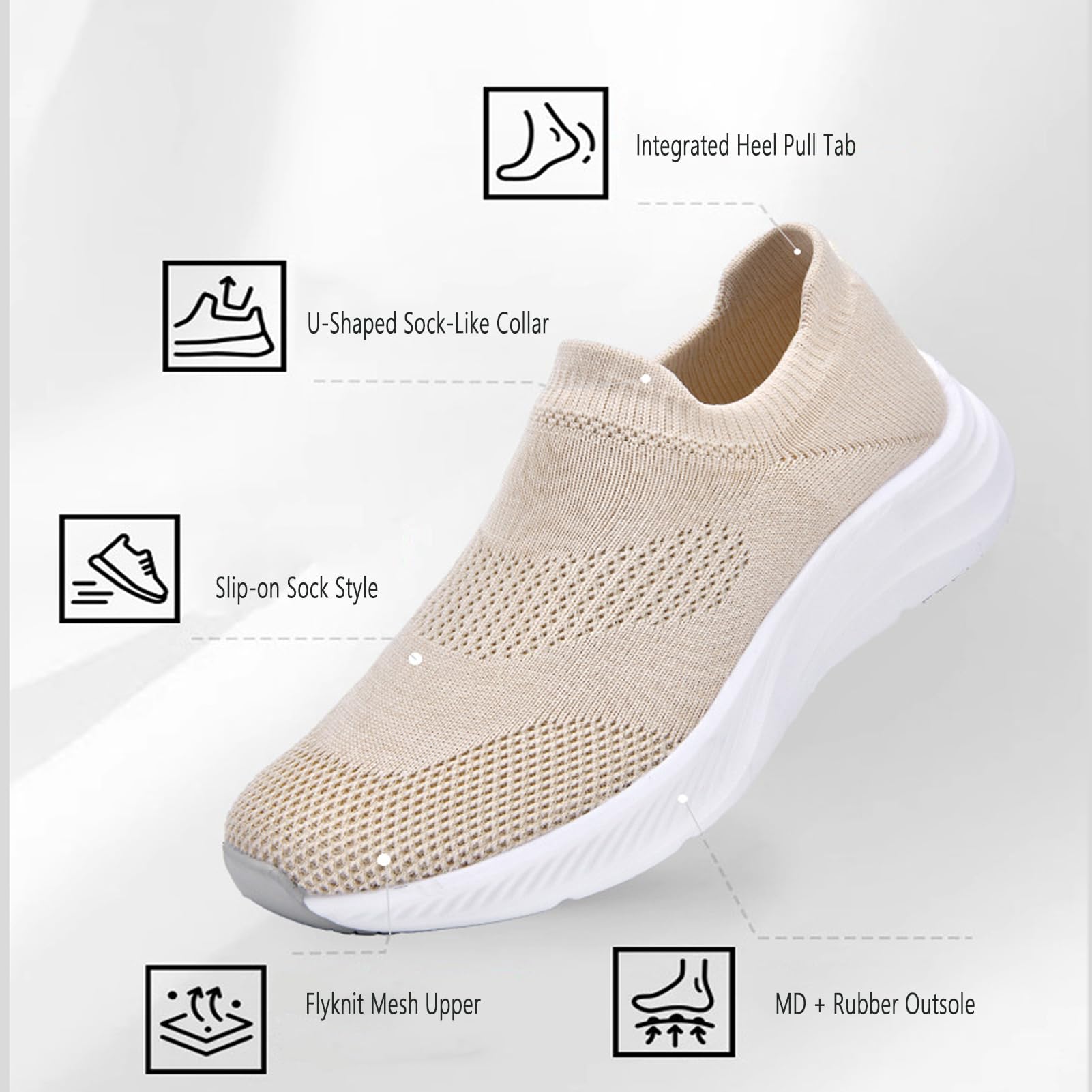Calzado Casual Verano Mujer Zapatillas Antideslizantes Diabéticas Calzado Hallux Valgus Plantillas Extraíbles Espuma Viscoelástica Ligeras Adecuadas Personas Mayores Pies Hinchados