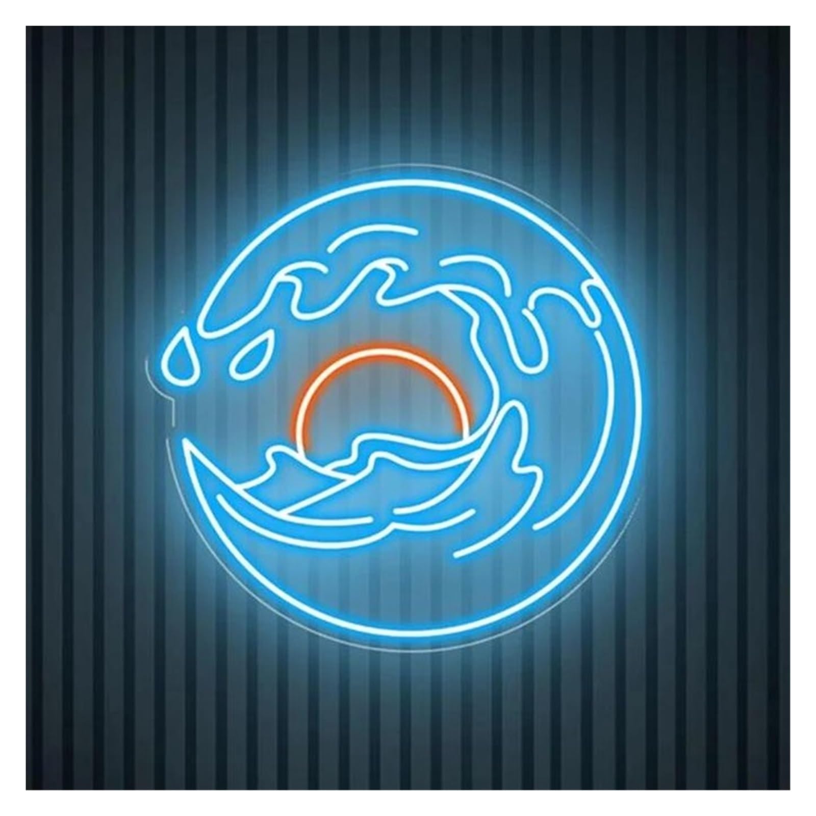 Shouxi C Sign Lamp Sun Wave Neon Sign Sunset Led Light Dimmable For Bedroom Bar Pub Home Wall Decor 55Cm