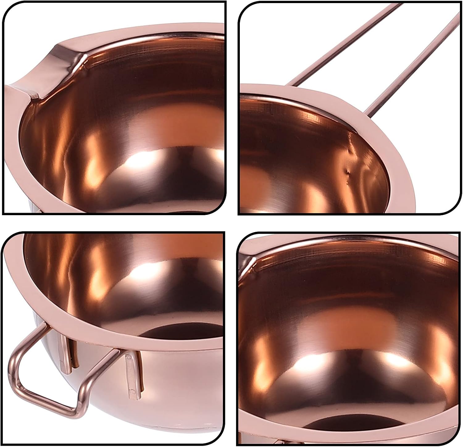 Boiler Pot Butter Melt Bowl Chocolate Melting Bowl Candy Warmer Heating Pot for Chocolate Cheese Candy Butter Caramel Milk(Rose Gold)