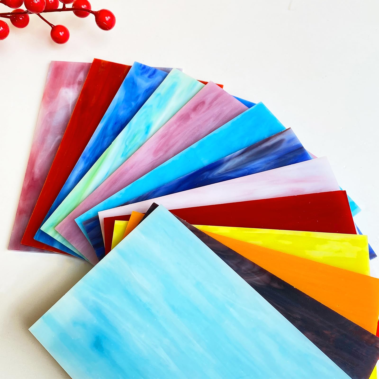 Amazon.com: PALJOLLY 24 Sheets Stained Glass Sheet Rainbow Colors