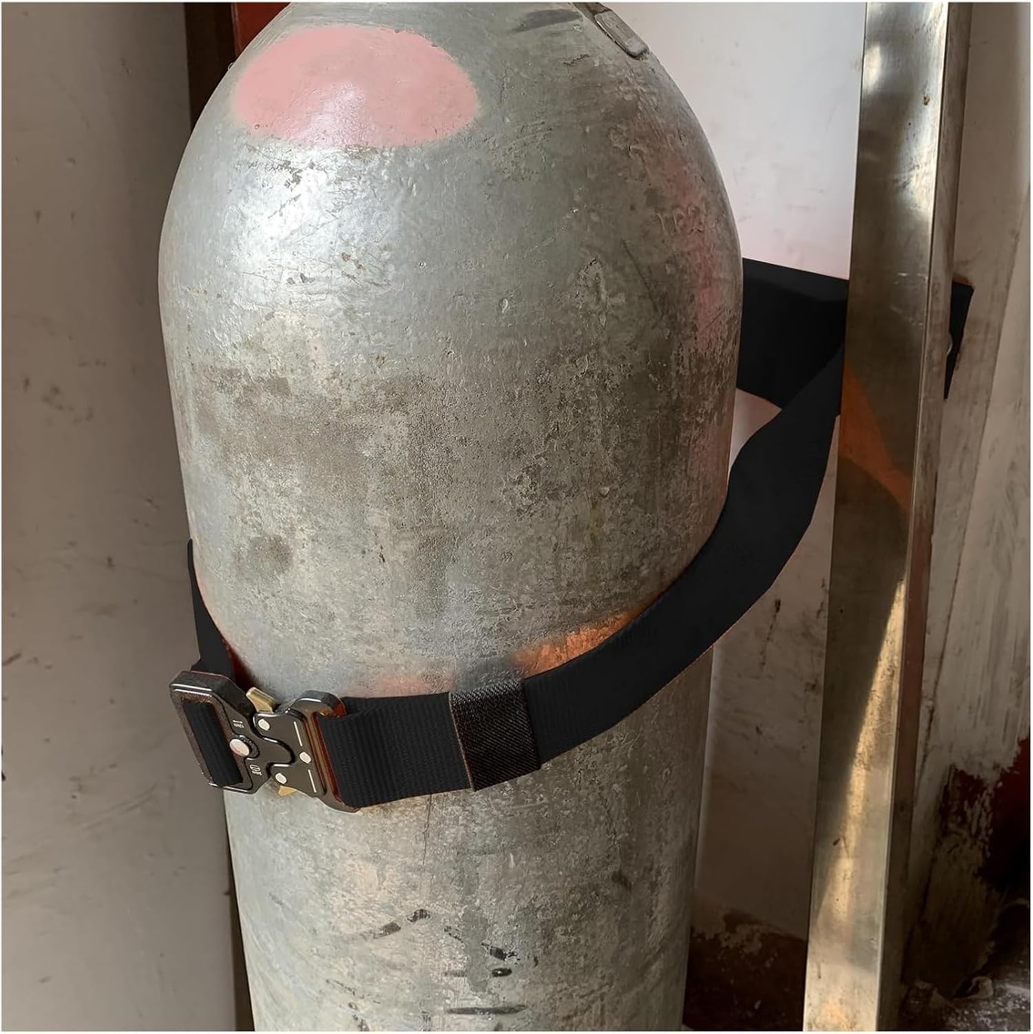 Support de bouteille de gaz noir de 9,4 pouces avec sangles réglables pour urgences, lot de 6