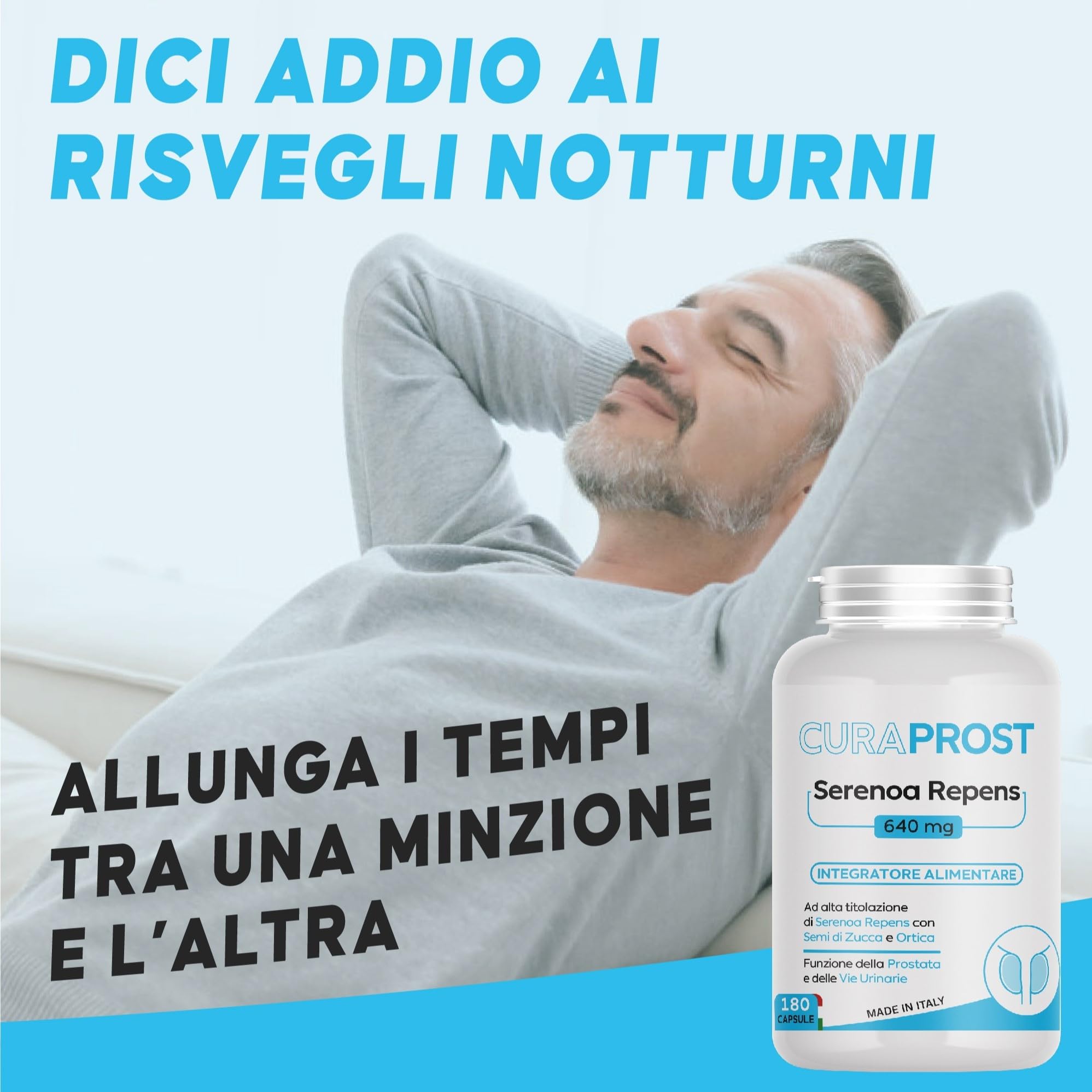 Serenoa repens prostata Integratore Prostata 640 mg - 180 Capsule - Saw palmetto -Formula Complex - integratore Uomo benessere delle vie Urinarie