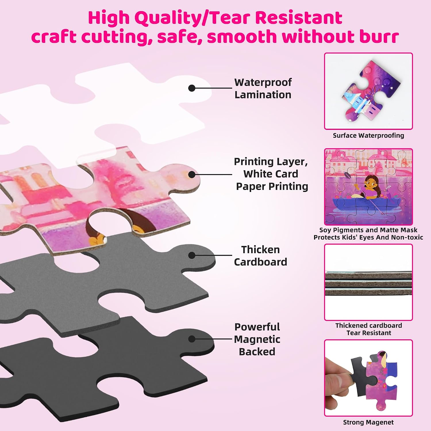 Magnetic Puzzles for Children 3-5 60PCS 3 Princess Themes image 5