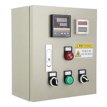 PID Temperature Controller Kit Voltage AC 100240V with SSR Solid State Relay, K Type Thermocouple Sensor, and Black Heat Sink