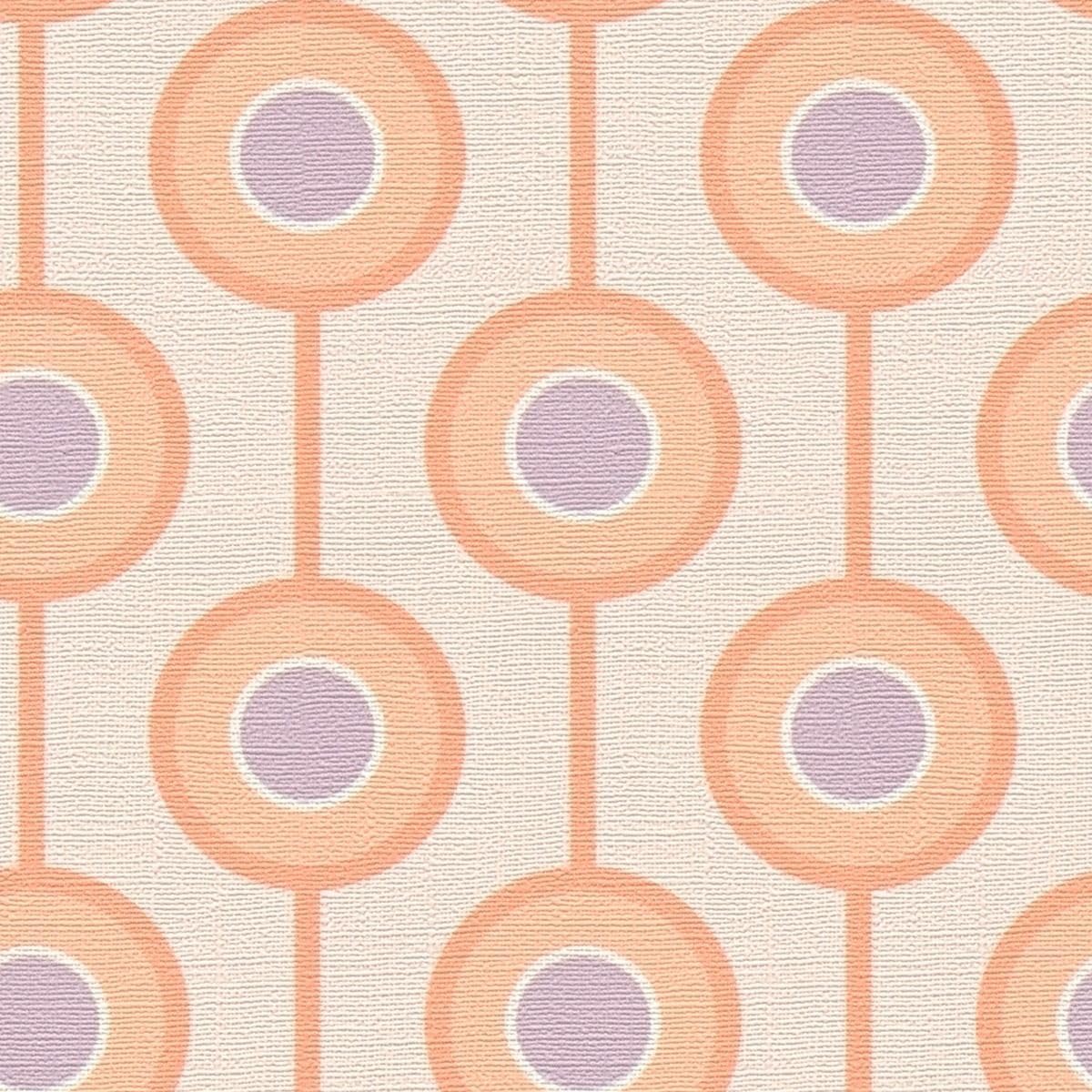 A.S. Création Retro 70's Circles Wallpaper Beige/Orange/Purple/Pink Retro Chic 395375 8.50m x 0.53m Paste The Wall