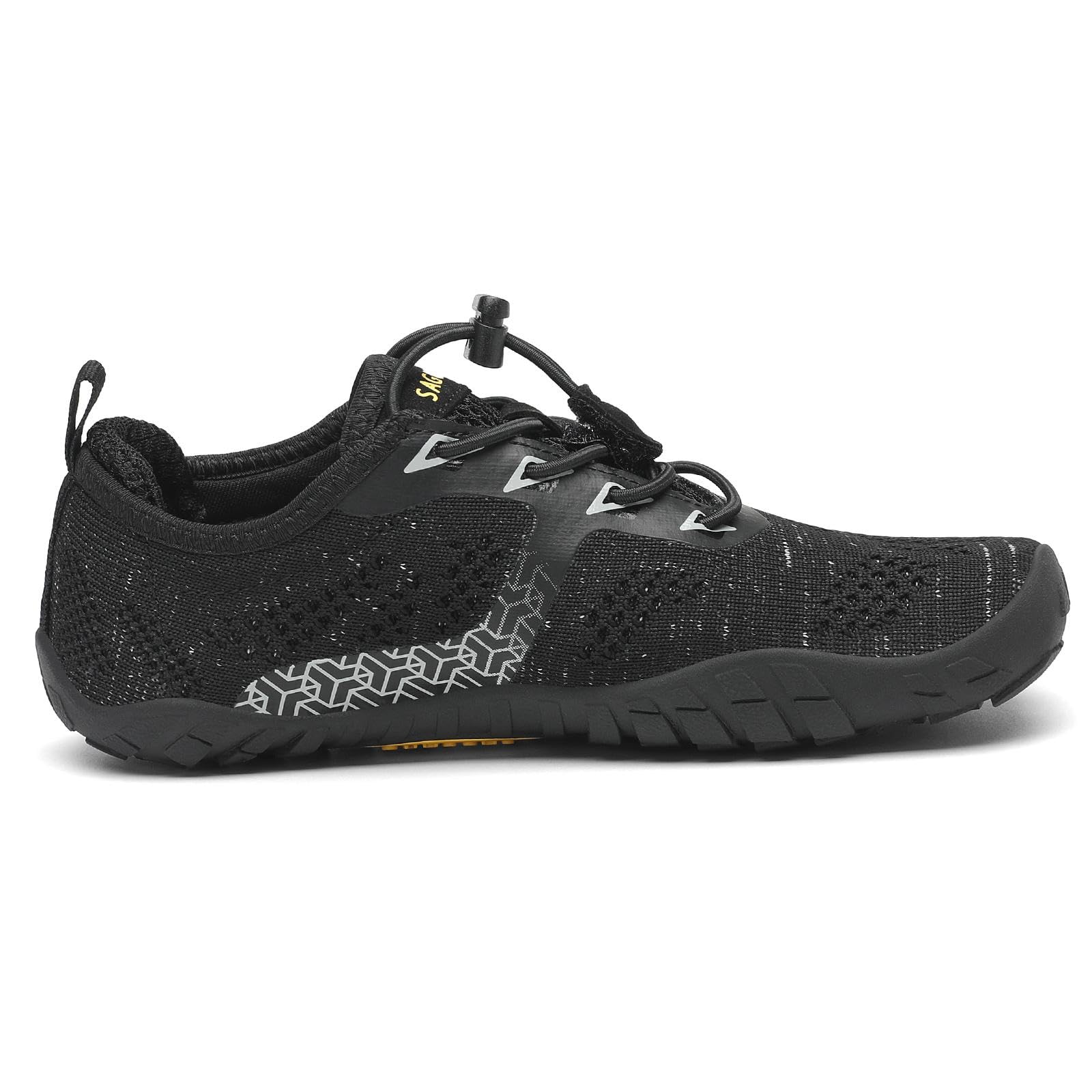 SAGUARO Dziecięce buty do noszenia bez skarpet, oddychające, antypoślizgowe, lekkie, miękkie buty sportowe, buty do biegania, rozmiary 24-36, czarny, 25 EU