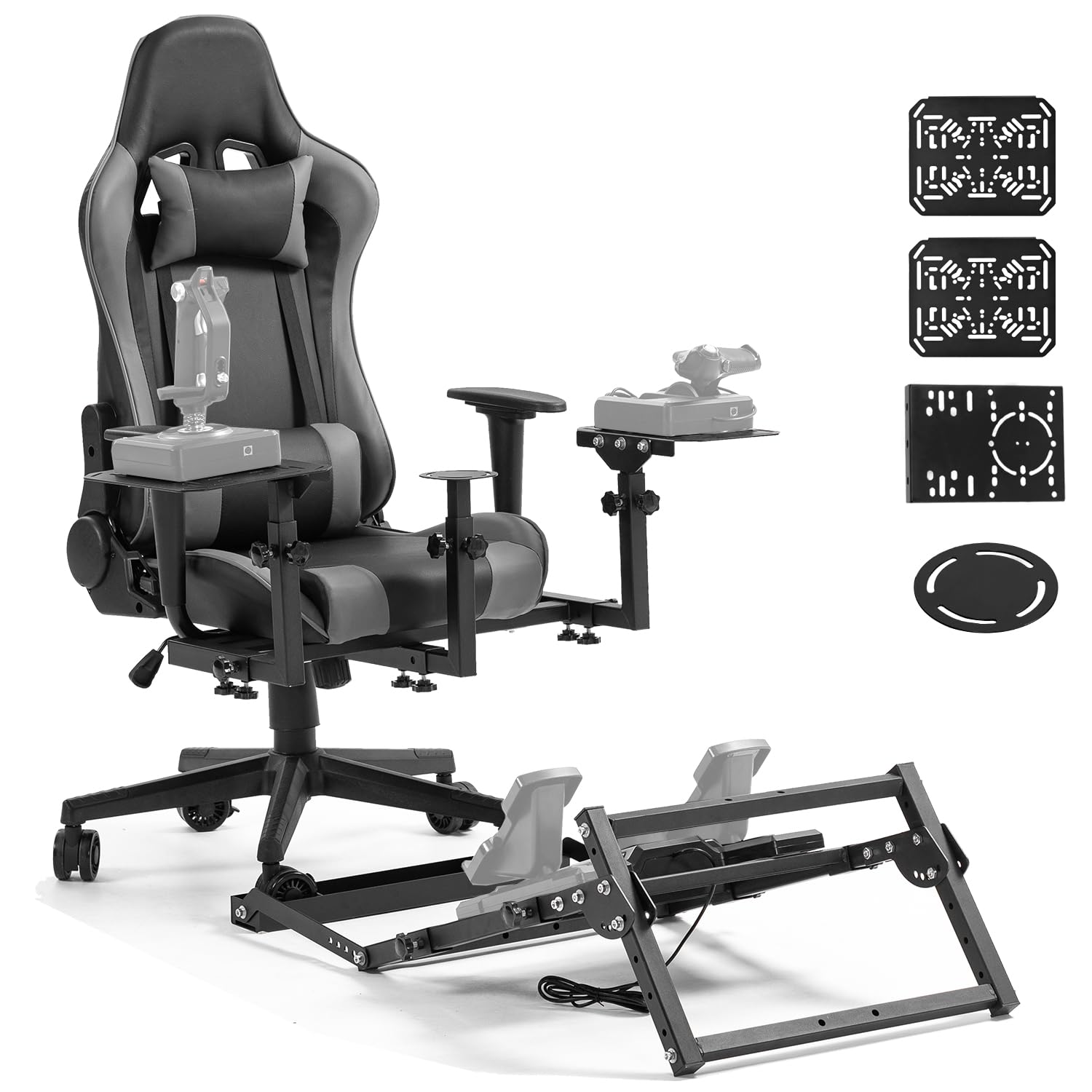 Anman X56 Flugsimulator Cockpit mit Pedal Ständer Passend für Thrustmaster A10C Hotas Warthog, für Logitech X52,Lenkrad, Handbremse, Pedale nicht enthalten