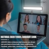 Vista 2 de luxceo Video Conference Lighting, Zoom Light for Remote Working, Webcam Lighting for Laptop, Zoom Calls, Live Streaming, Online Class, Self