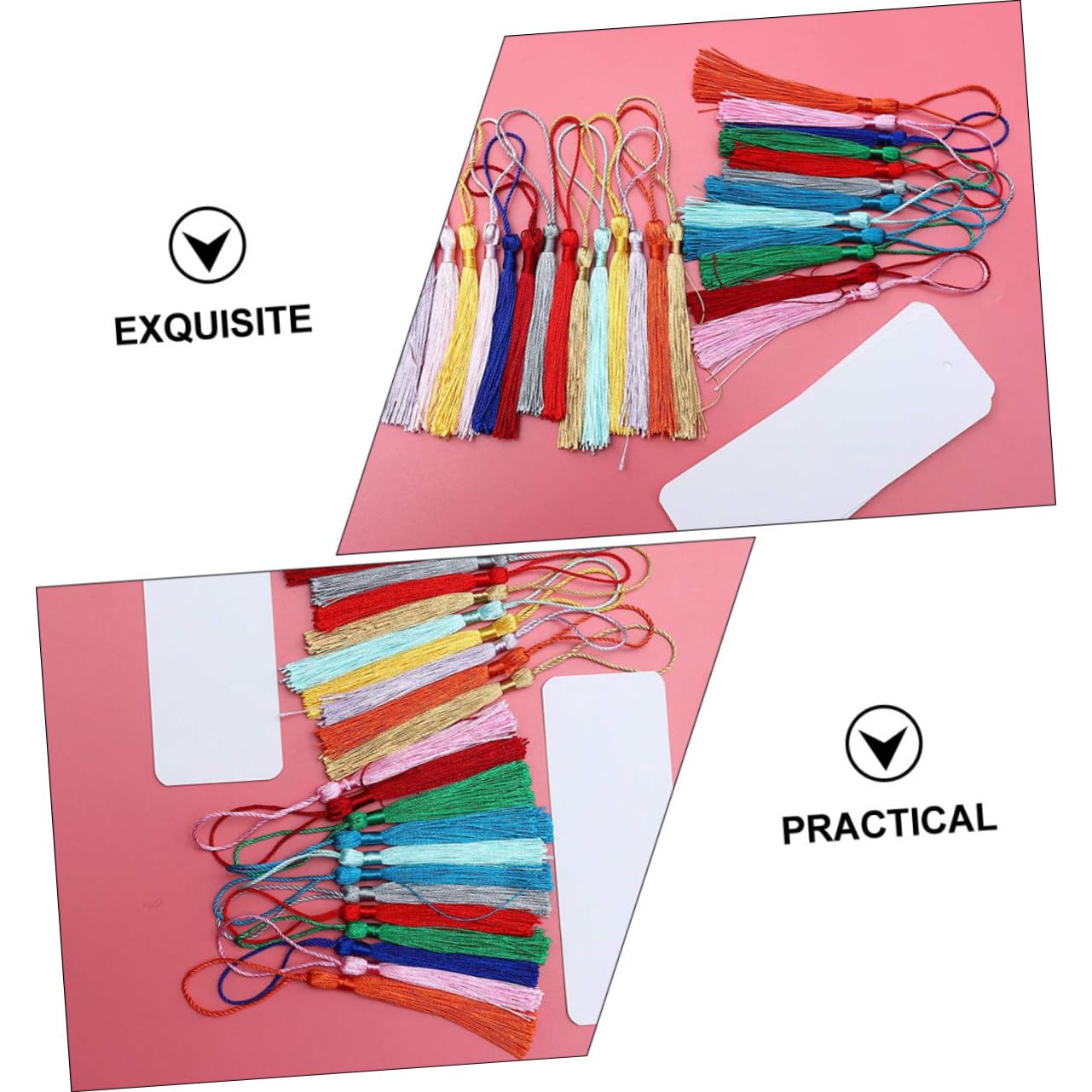 STOBOK 144stücke Teiliges Set Mit Leeren Papier-lesezeichen Und Quasten Handgemachte Bastel-lesezeichen Für Kreative Gestaltung Für Schule Und Büro Personalisierbar