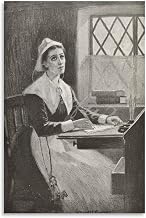 Pomes Anne Bradstreet Portrait Poster (1) Canvas Painting Posters And Prints Wall Art Pictures for Living Room Bedroom Decor 08x12inch(20x30cm) Unframe-style