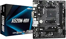 ASRock Placa Mãe A520M-HDV (AM4/DDR4/HDMI/DVI/VGA/M.2) - 90-MXBE50-A0UAYZ