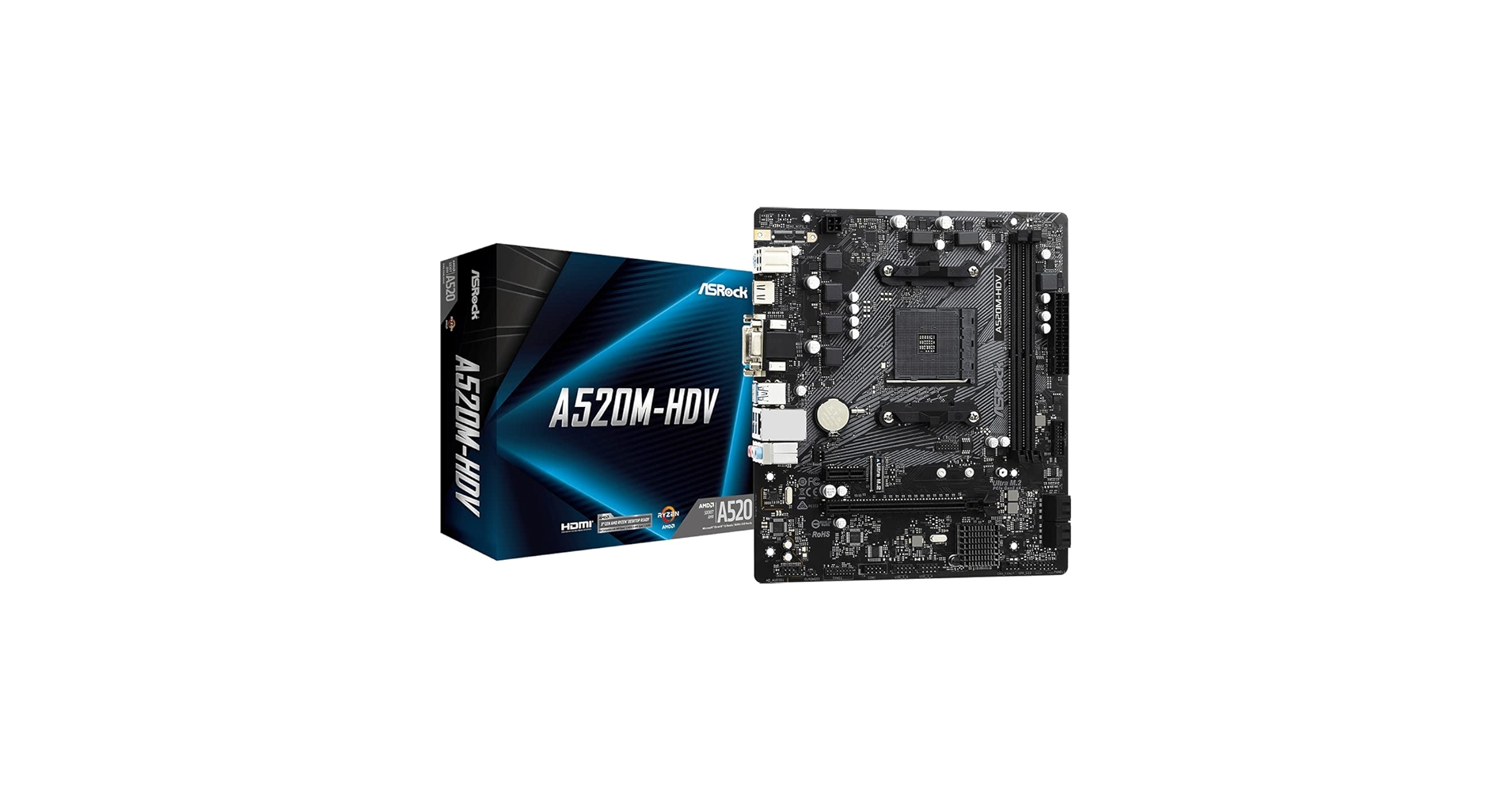 Amazon.com: ASRock A520M-HDV Supports AMD AM4 Socket Ryzen™ 3000