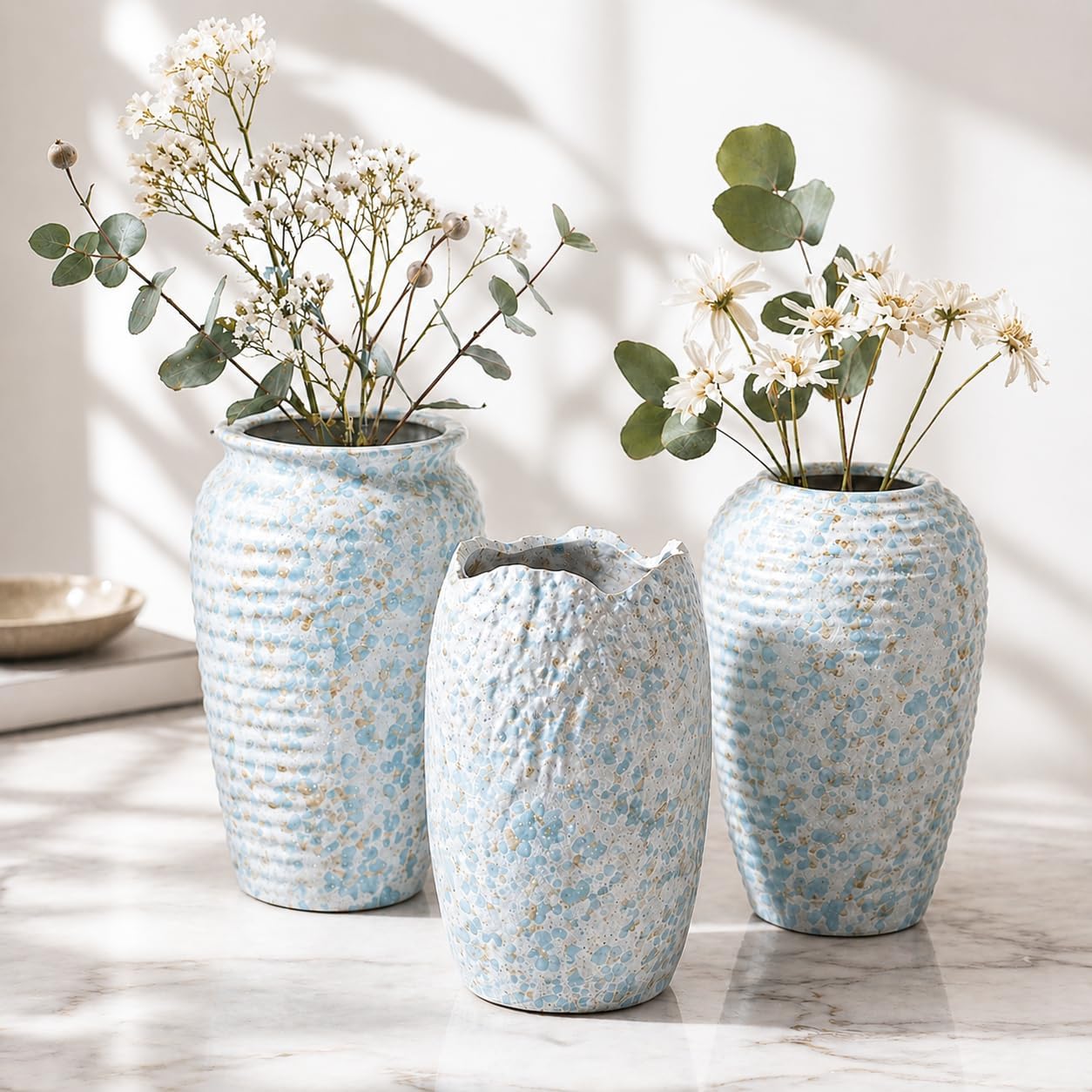 Pale Blue Ceramic Nursery Accent Vase