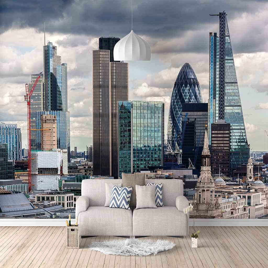 Papier peint autocollant gratte-ciel 3D canevas poster mural HD 350x256