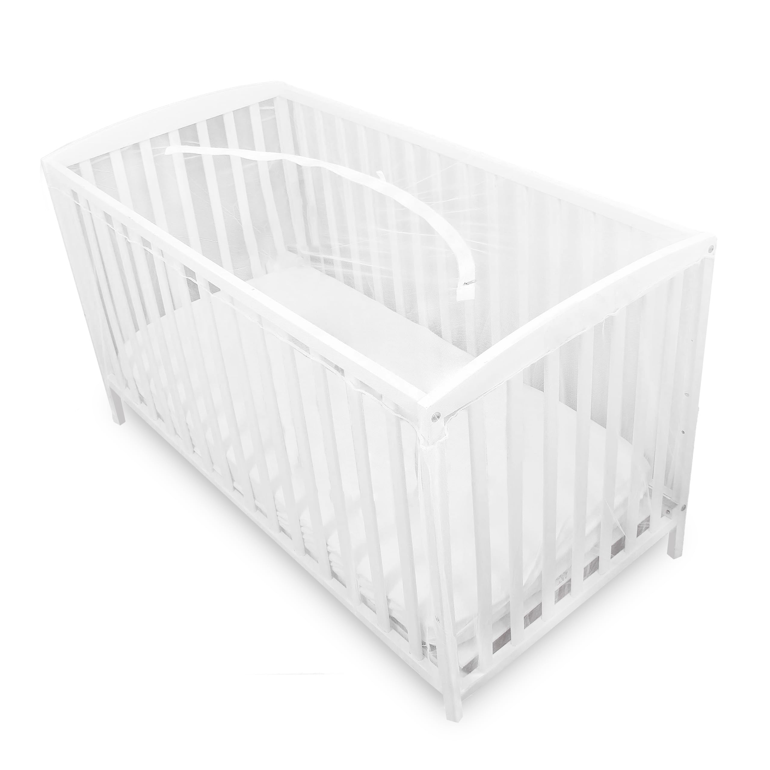 Trois Kilos Sept - Mosquito net with zip for baby bed and carrycot - Anti-mosquito net for tigers, insects - fine weave - lets air pass - Machine washable at 30° - Compatible with 60 x 120 cm bed