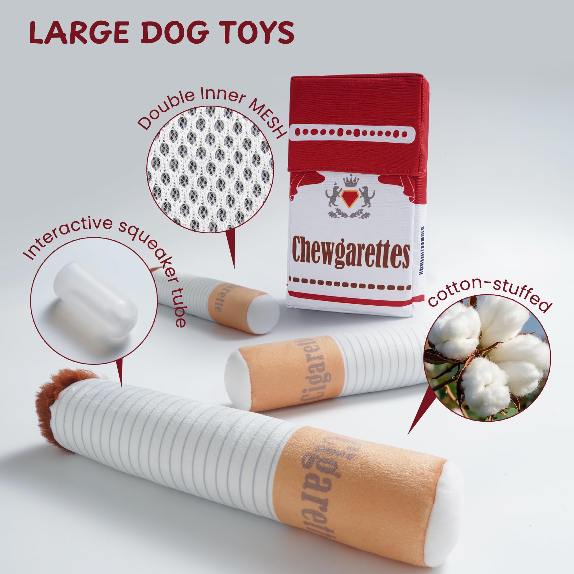 Nocciola Divertidos juguetes para perros grandes Meidum, juguetes de entretenimiento chirriantes para aburrimiento, alivio de la ansiedad, estimulante mentalmente, juguetes de peluche para mantenerse