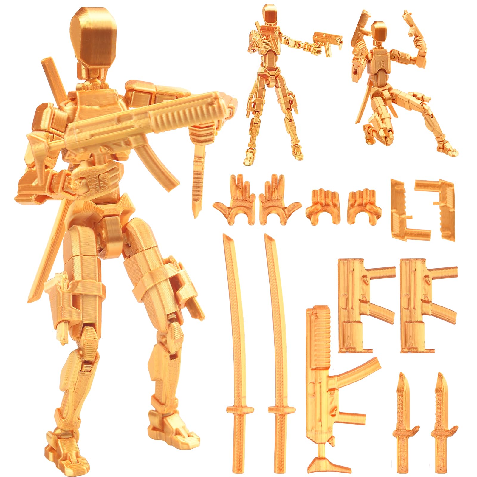 Pipihome Toys 13 Action Figure -T-13 Figure, Multi-Jointed Movable Robot Figures, 3D Printed Action Figures, Lucky 13 Action Figures Activity Robot, Home Desktop Decorations Gifts for Game Lovers
