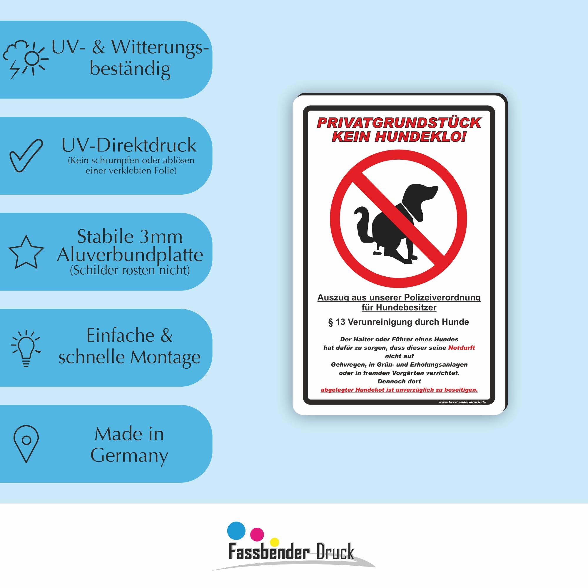 Warnschild 'Keine Hundetoilette!' - 300x400 Mm, Selbstklebend, Aus Wetterfester PVC-Hartschaumplatte