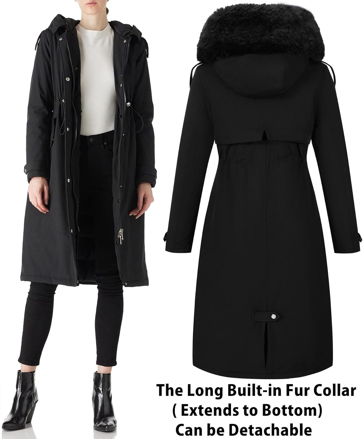 RISISSIDA Women Winter Parka Puffy Coat for Deep Cold,Thicken Puffer Jacket with Long Fur Collar Hooded,Warm Bubble Overcoat - Image 3