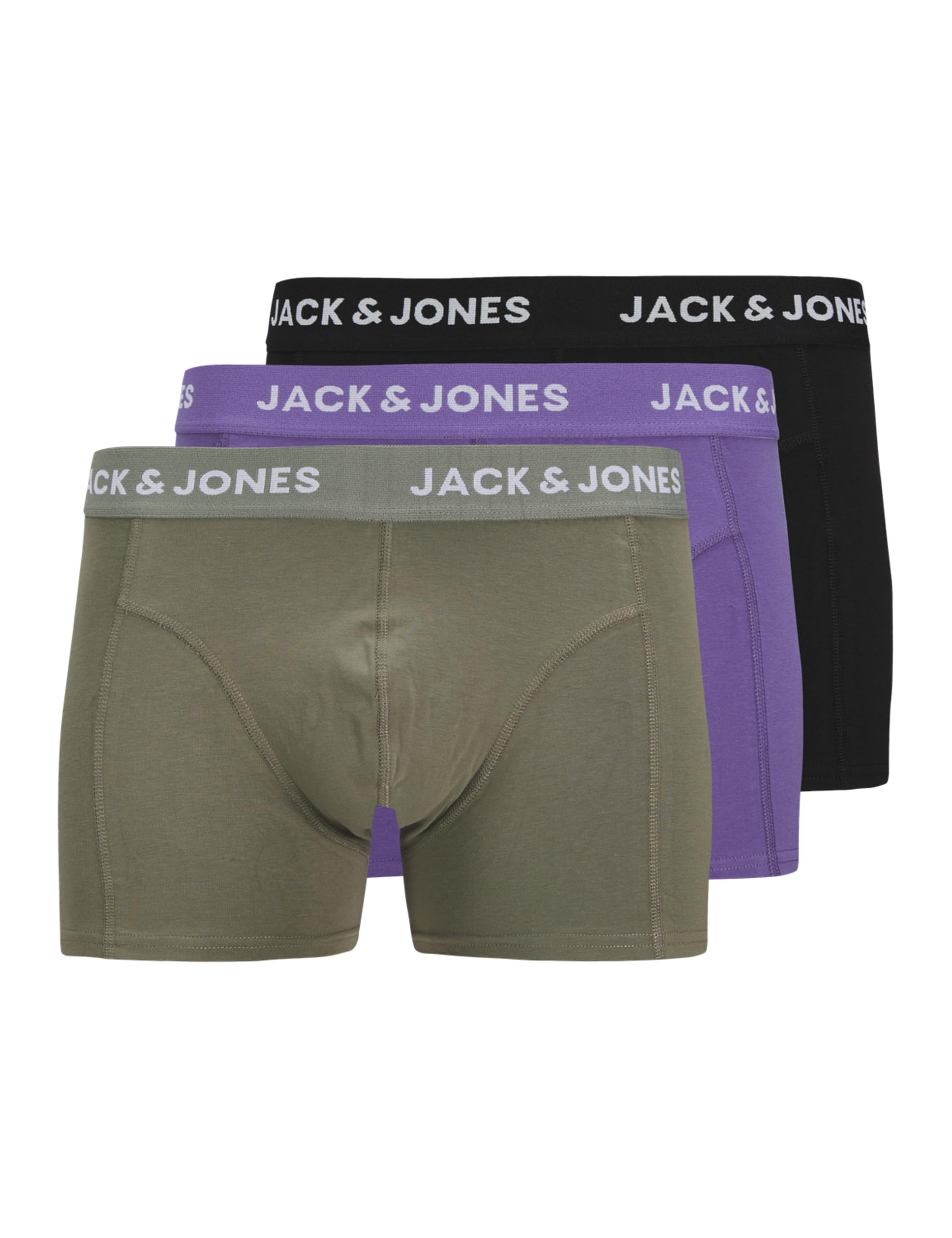 Jack And Jones Men's Solid Trunks 3 Pack Boxers - Agave Green - Medium
