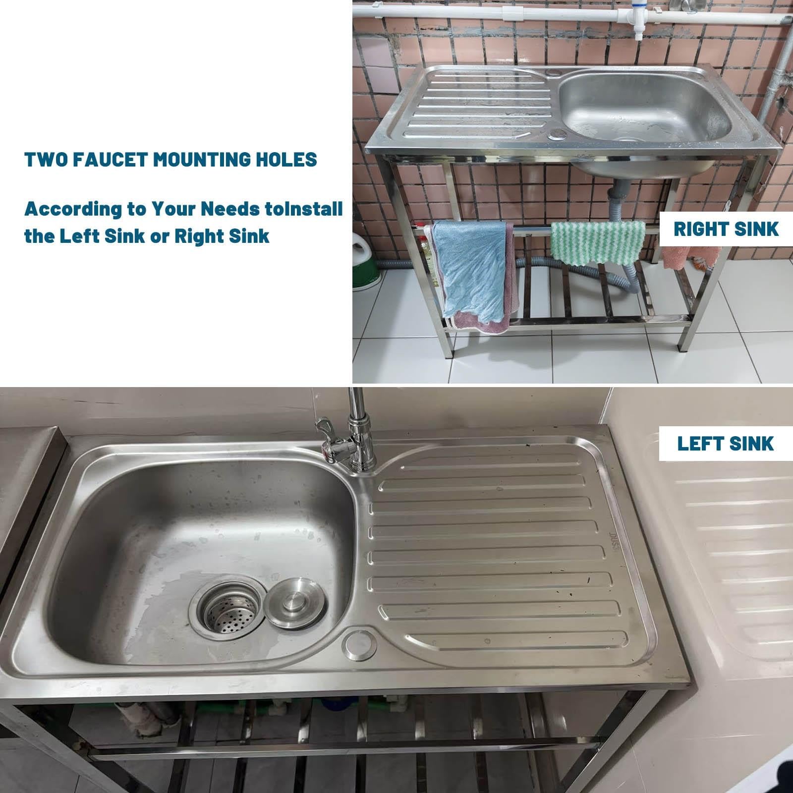 Catering Lavello In Acciaio Inox Giardino da Esterno 75x40xH75cm