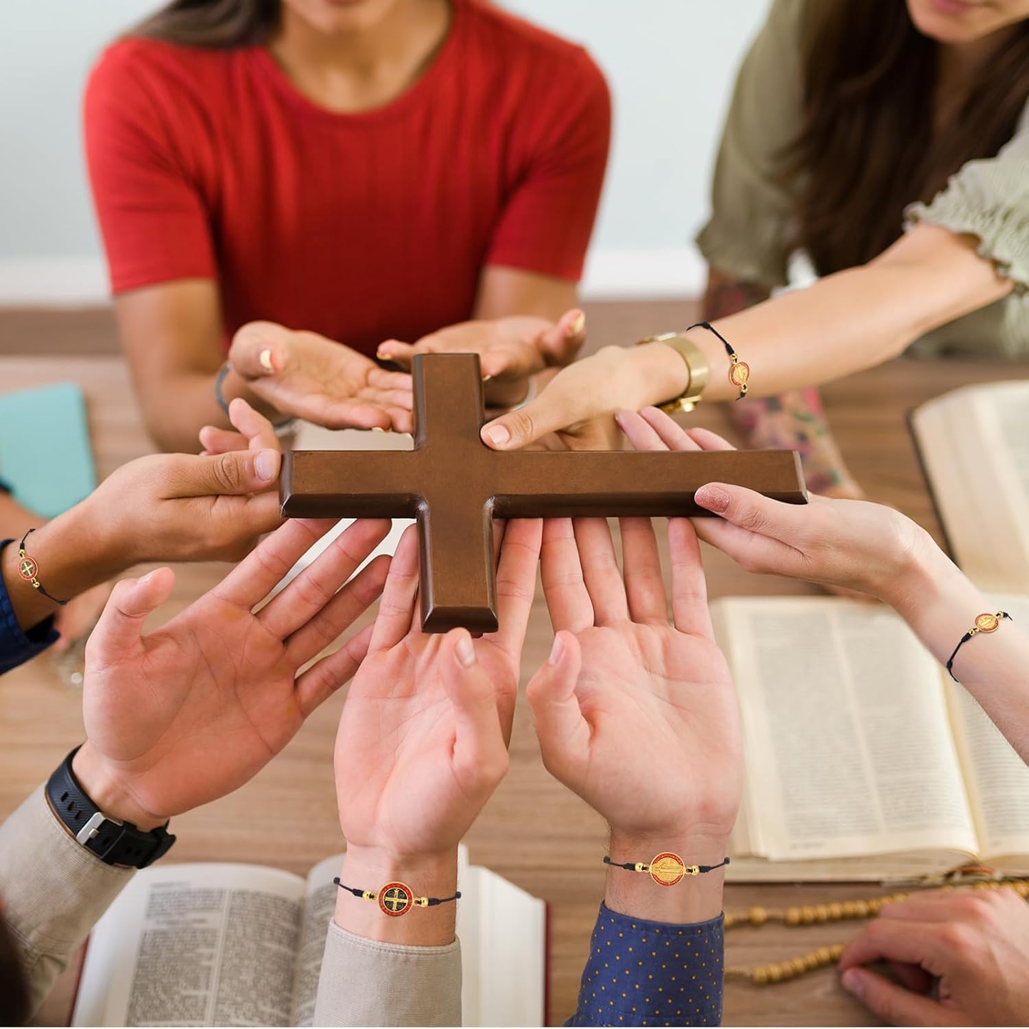 Fumete 12 Pieces 7 Knot Catholic String Bracelets Recuerdos De Confirmacion Catolica Adjustable Rosary Bracelet for Women Men - Image 7