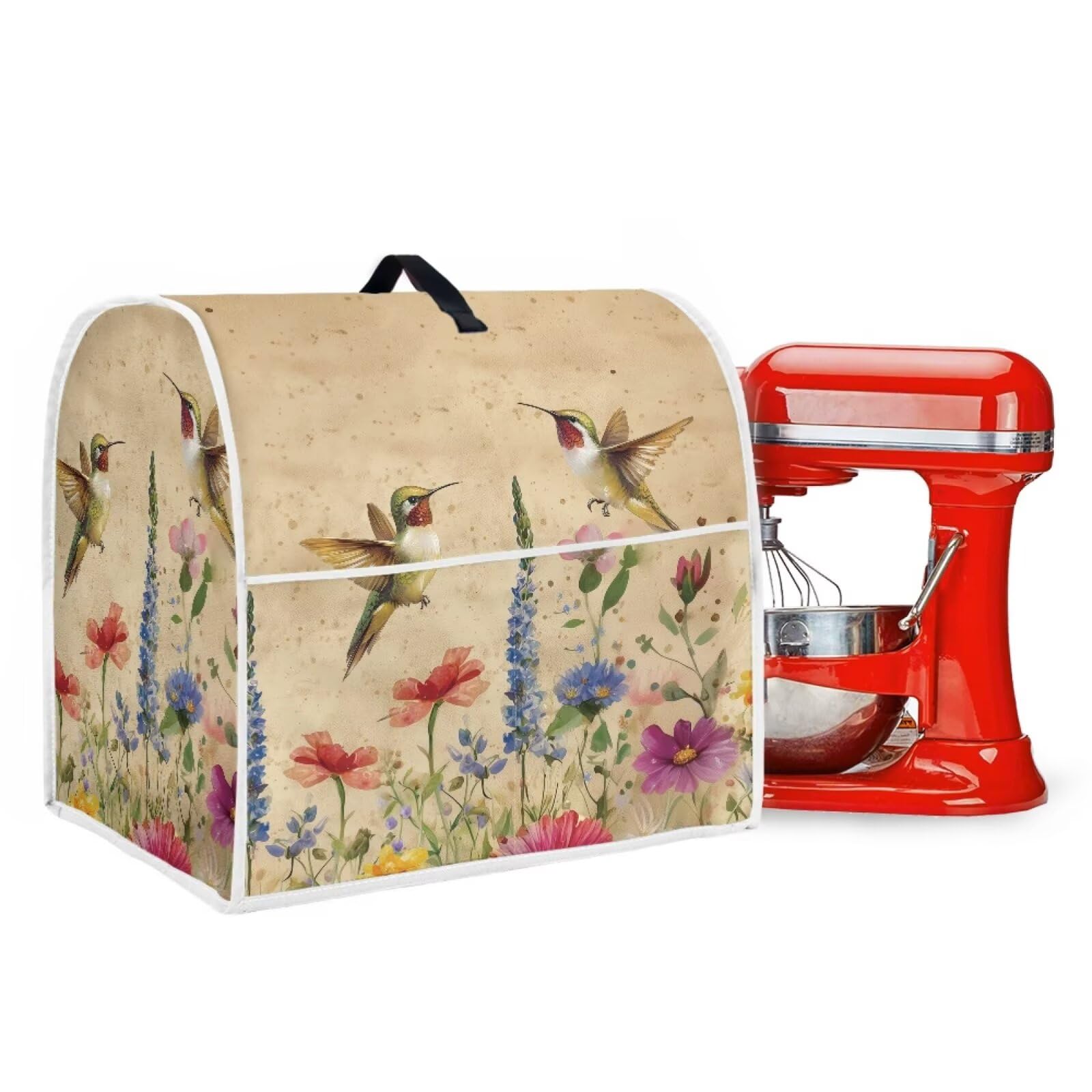 Retro Hummingbird Floral Stand Mixer Covers for Kitchen Aid 6-8 Quart Flower Pattern Cover Universal Kitchen Small Appliance Covers