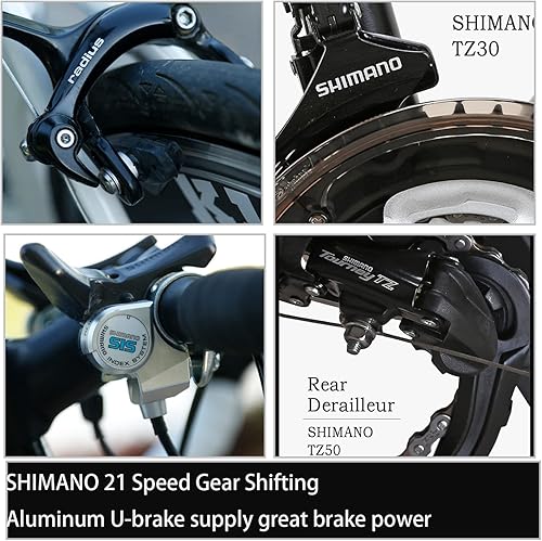 Miniatura 6 de EUROBIKE Bicicleta de carretera, 21 velocidades HYXC560 para hombres, bicicleta de carretera de 21.3in para mujer, bicicleta de viaje para adultos