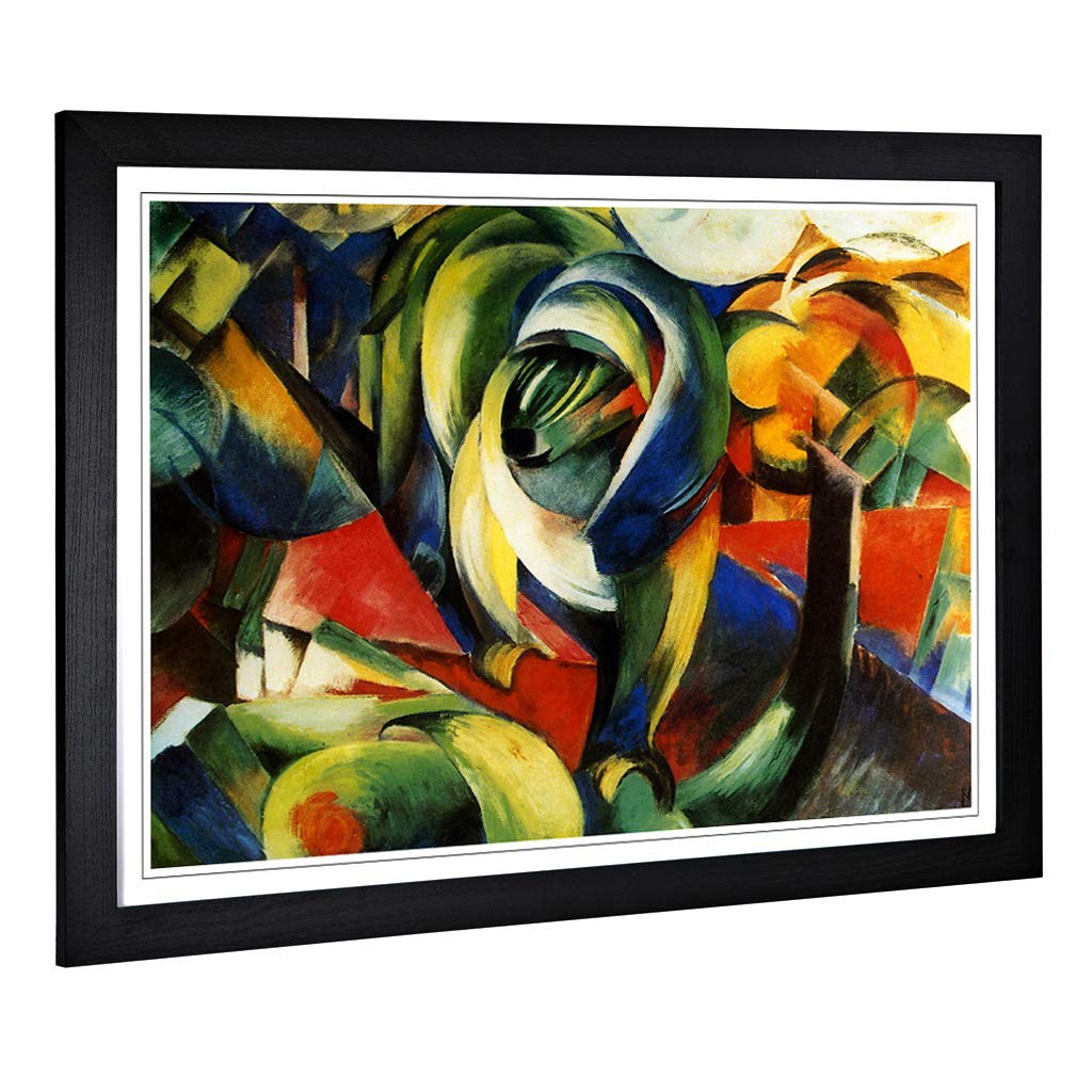 Big Box Art Framed Print of Franz Marc The Mandrill Design | Wall Art Picture | Home Decor for Kitchen, Living, Dining Room, Bedroom, Hallway, Office, Black, A2 / 24.5x18 Inch / 62x45cm