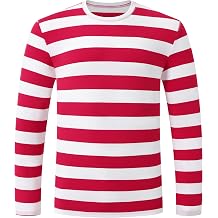 Formeet17 Mens Long Sleeve Striped T-Shirt Causal Crewneck Shirt