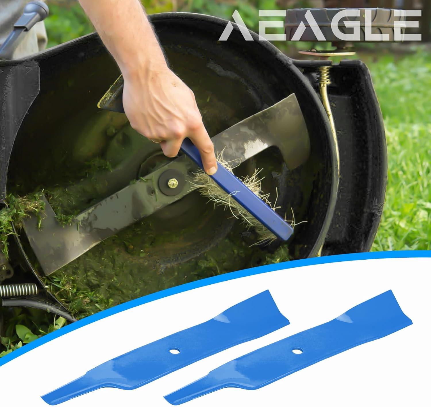 Aeagle High Lift Blade for AM100945 John Deere 38 inch Deck X300 240 245 GT242 LT150 STX38 F510 160 Replaces AM137324 AM141039 M153118 M84472 AM141041 AM100991 AM137326 M154159 2 Pack