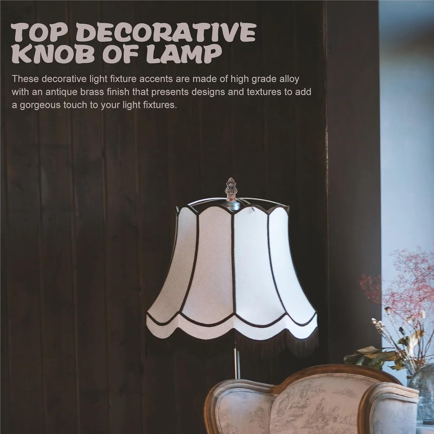 Finials for Lamps 12-Pack High Grade Alloy Lamp Finials, Brass Finish for Lampshade Holder & Ceiling Light