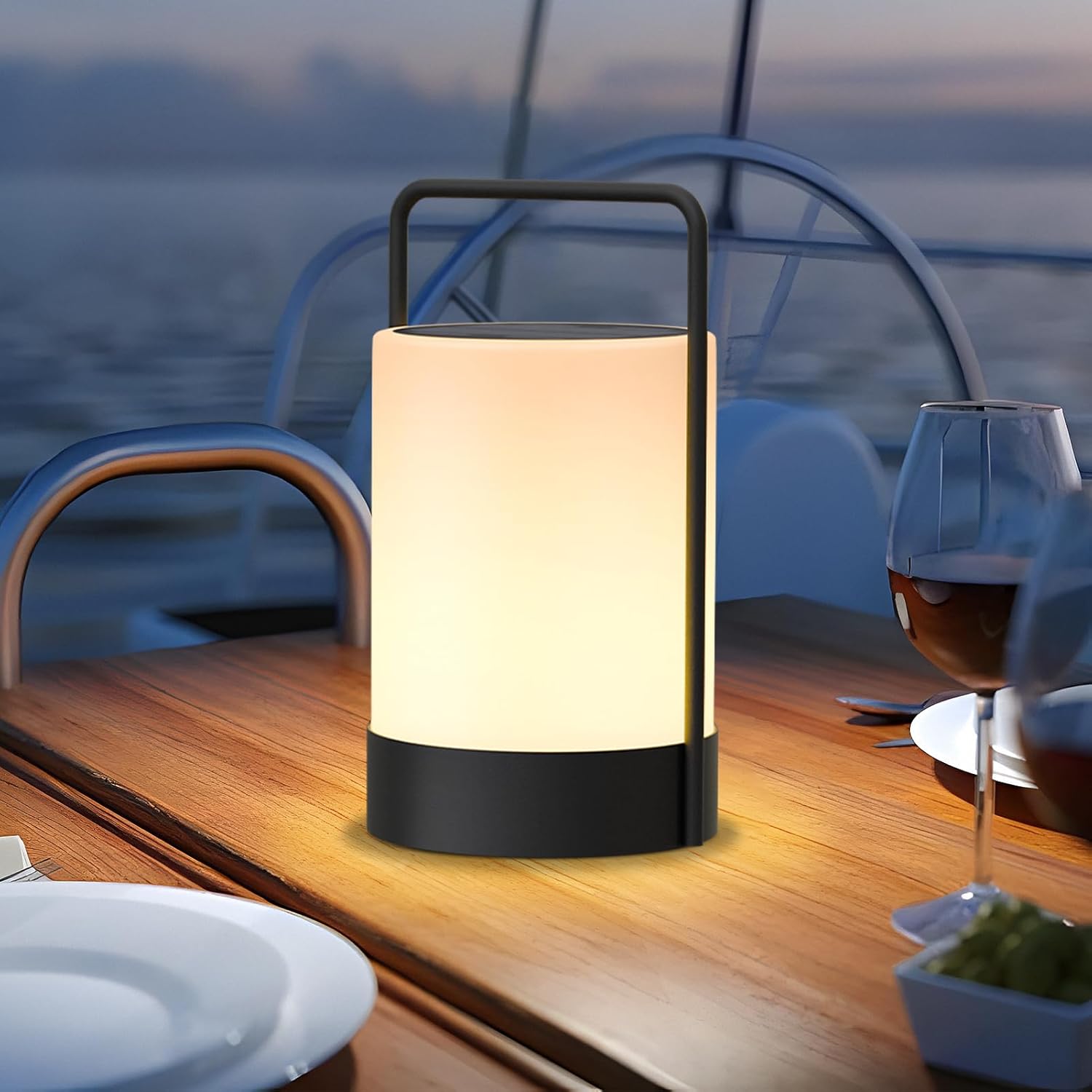 uuffoo Solar Lantern LED Outdoor Table Lamp Cordless IP44 RGB and Warm White for Patio Camping Restaurant Terrace - Image 6