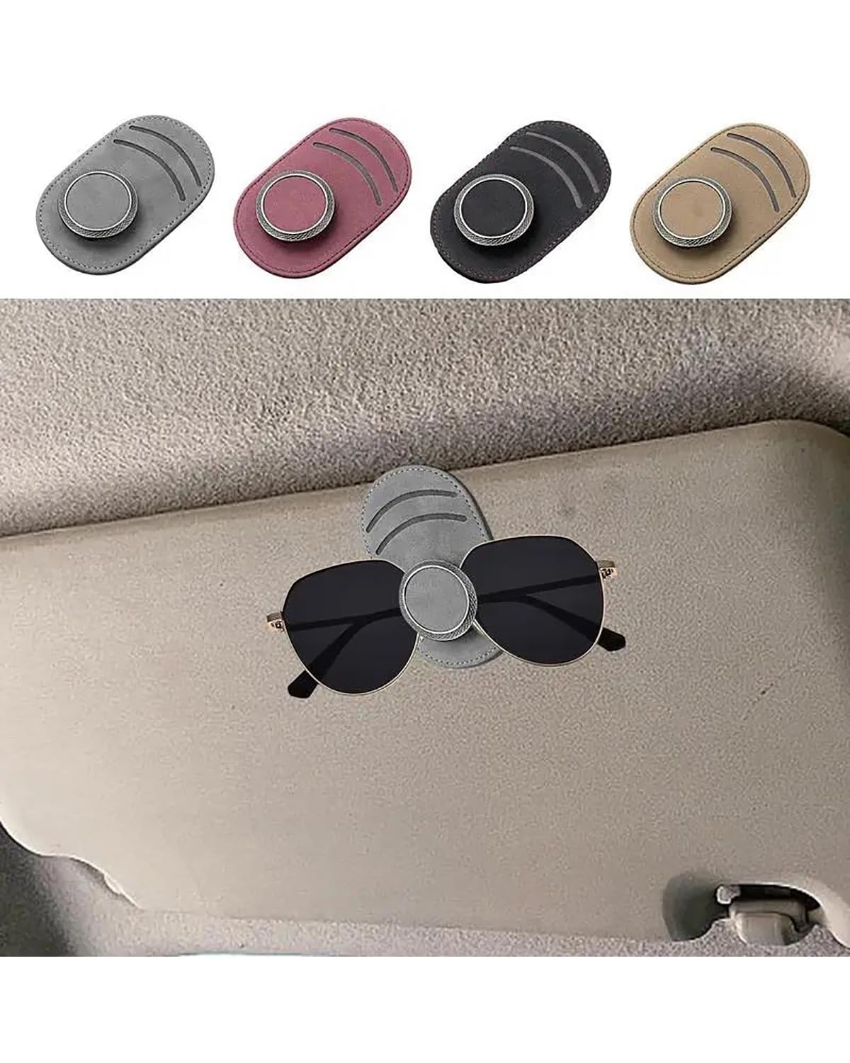 Étui à Lunettes de Soleil pour Pare-Soleil, étui à Lunettes de Voiture, étui à Lunettes de Soleil avec Clip pour Lunettes de Soleil, étui à Lunettes de Soleil pour Voiture (Kaki)