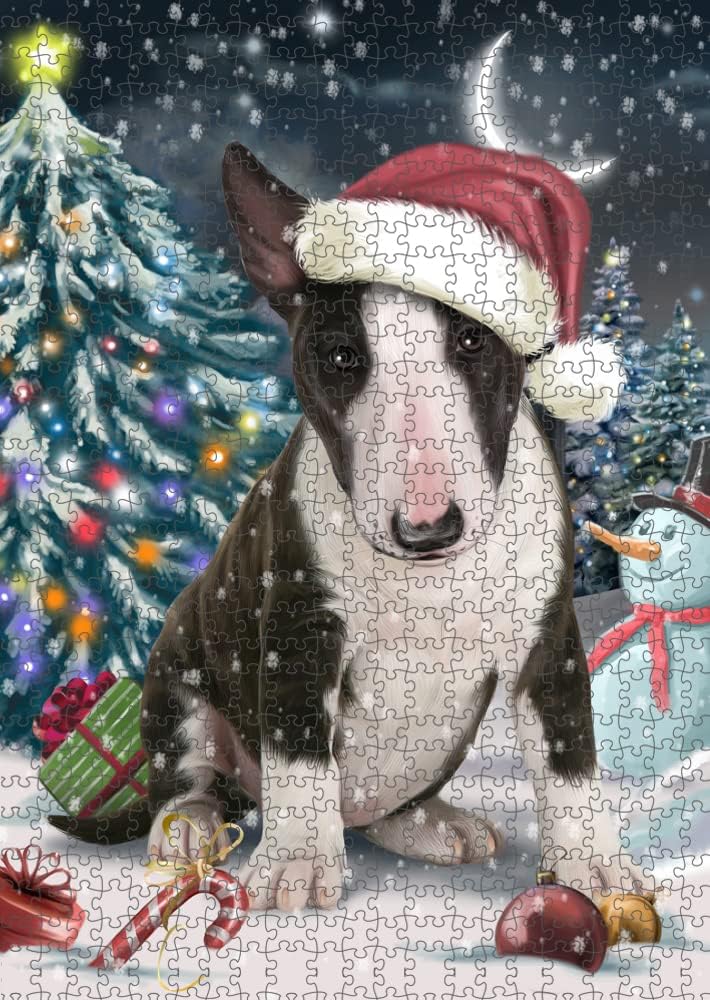 Have a Holly Jolly Christmas Bull Terrier Dog Jigsaw Puzzle for Adults - Animal Printed Interlocking Puzzle Game Artwork - Gift for Dog Lover's -1000 Pcs 29.5"x19.7", PZLE58549