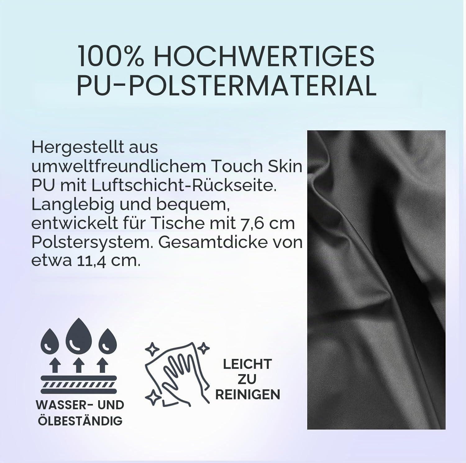 Master Massage Massage Leinen, Vinyl, Schwarz, 182,9 x 78,7 x 2,5 cm