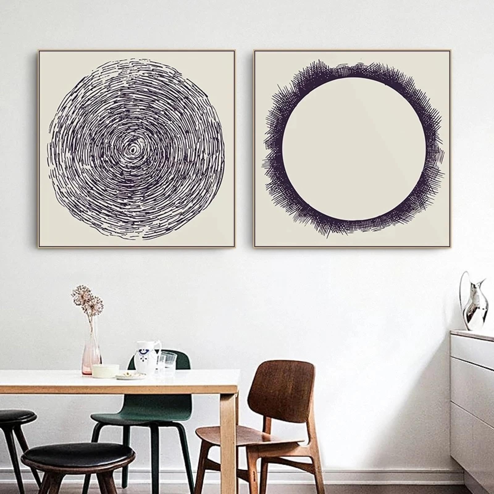 Peinture à l'encre abstraite sur toile texturée de qualité - 6