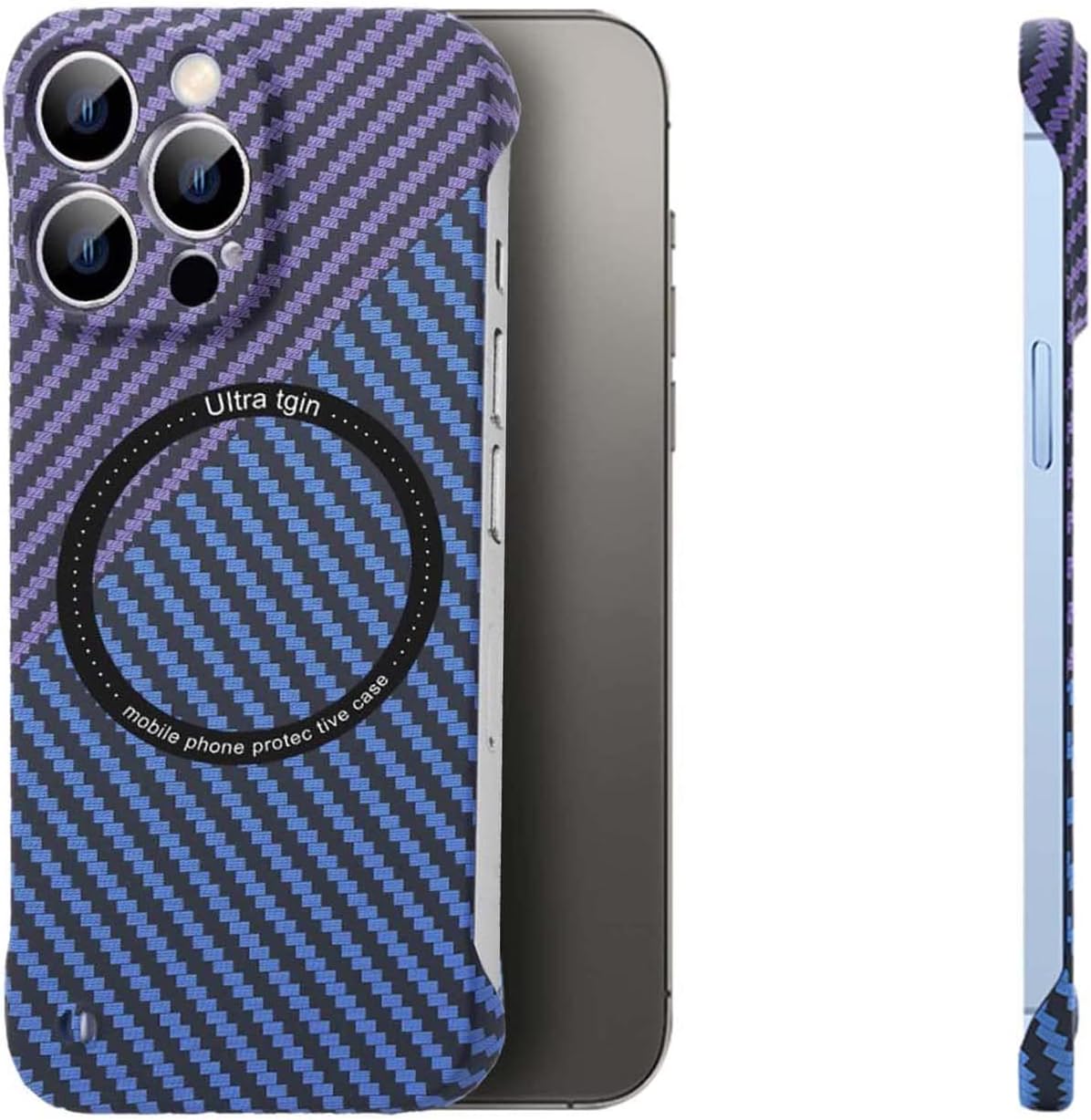 MQSHUHENMY 2022 New Carbon Fiber Texture Frameless for