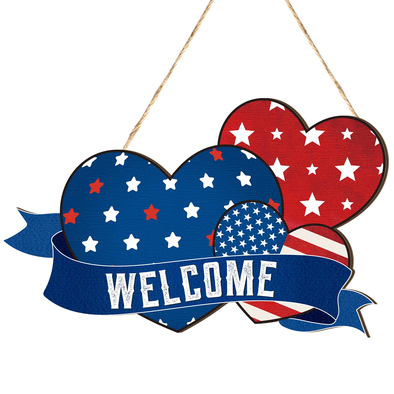 Amazon.com: Geelin 4th of July Door Sign Patriotic Wood Wreath for