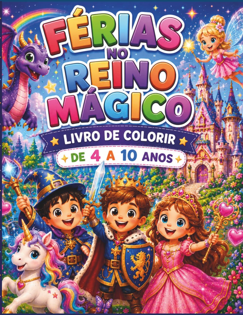 Férias no Reino Mágico: Livro de Colorir