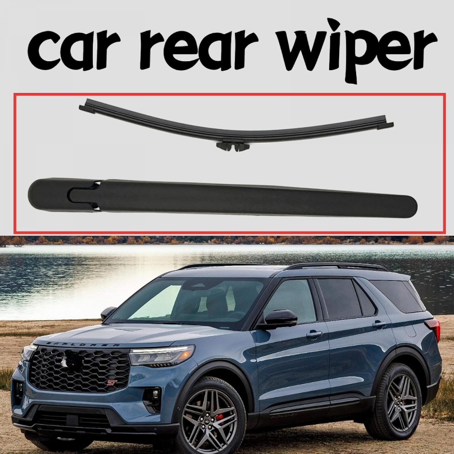 Rear wiper blade arm For Ford Explorer 2023 2024 2025 Base, ST, XLT, ST-Line, Platinum, King Ranch, Timberline, Limited Hybrid, Platinum Hybrid, Active Rear windshield wiper blade arm