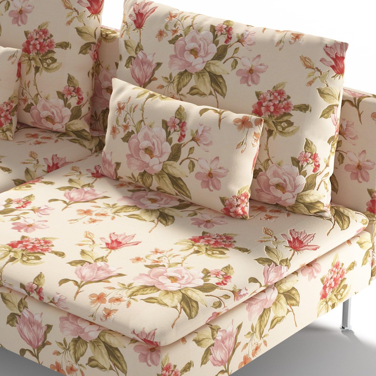 Dekoria Housse de rechange pour housse de siège Söderhamn 3 - Compatible avec modèle Söderhamm - Crème - Rose