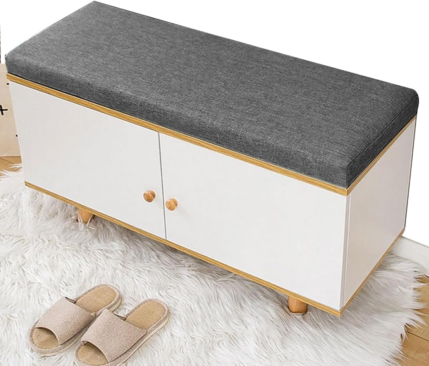 Piano Bench Cushion 30×14 27×12 36×14 34×14 36×15inch, Nonslip Seat Pad for Shoe Storage Bench, Bay Windows, Garden Patio, Long Chairs, Swings & Porch Furniture with Zipper&Buckle(Dark Gray,34x14in)