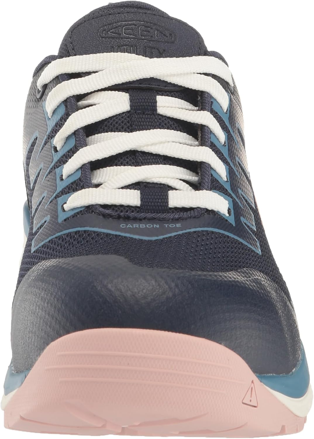 KEEN Utility Women's Arvada Low Height Composite Toe Breathable Industrial Work Sneakers 5.5 Wide Naval Academy/Peach Whip