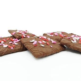 Philadelphia Candies Valentines Day Hearts Gift, Milk Chocolate Covered Graham Crackers, 6 Ounce