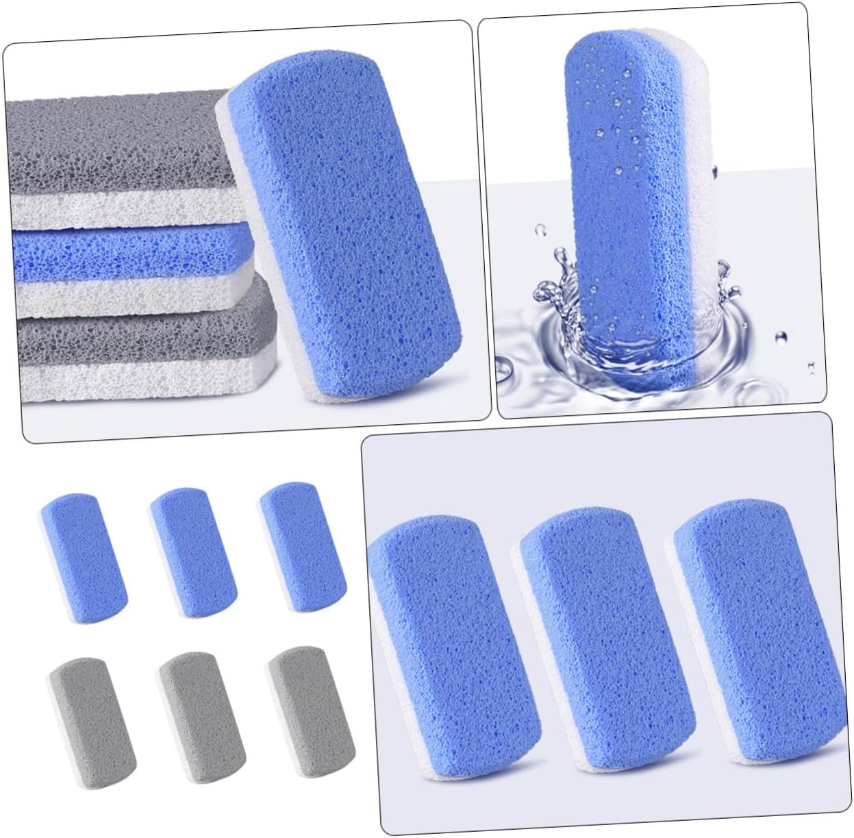 GALPADA 6pcs Two-Color Pumice Stone Set for Feet Foam Glass Callus Removers Exfoliating Foot Scrubbers for Dead Skin and Corns Care Tools for Home Use